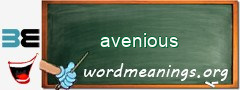 WordMeaning blackboard for avenious
